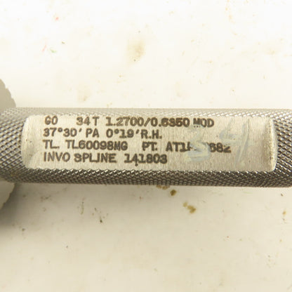 Invo Spline 34T 1.2700/0.6350 MOD 37°30'PA 0°19'RH Go Plug Gauge