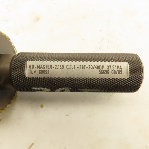 Western Pegasus 39T 20/40 DP 37.5°PA Master Go Plug Gauge 2.159 CTT