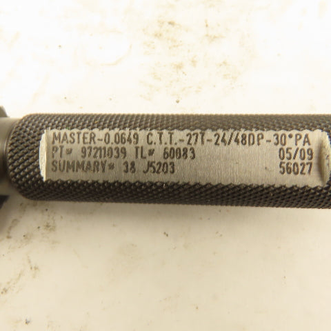 Western Pegasus 27T 24/48 DP 30°PA Master Go Plug Gauge 0.0649 CTT