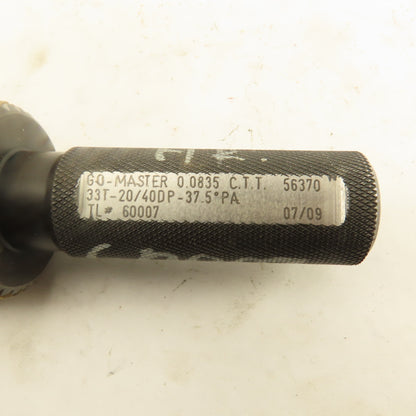 Western Pegasus 33T 20/40 DP 37.5°PA Master Go Plug Gauge 0.0835 CTT