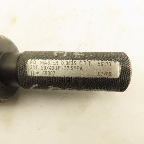 Western Pegasus 33T 20/40 DP 37.5°PA Master Go Plug Gauge 0.0835 CTT