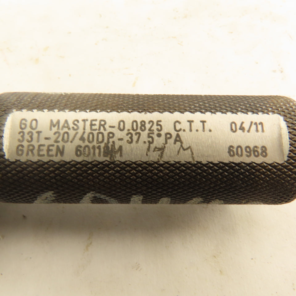 33T 20/40DP 37.5°PA GO MASTER Plug Gauge 0.0825 CTT