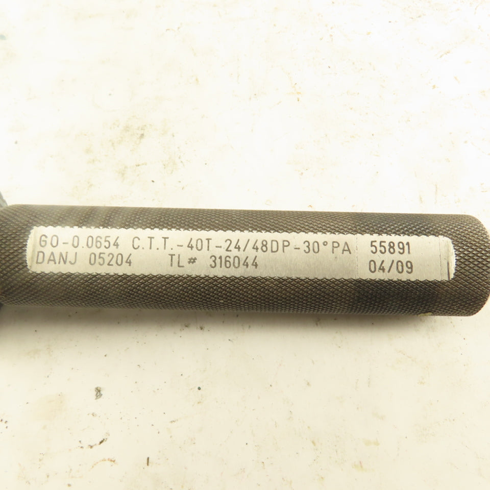 Western Pegasus 40T 24/48DP 30° PA GO Plug Gauge 0.0654 CTT