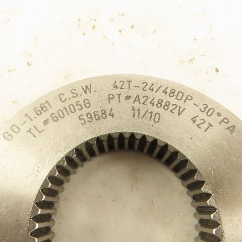 Western Pegasus 42T 24/48DP 30°PA GO Ring Gauge 1.661 CSW