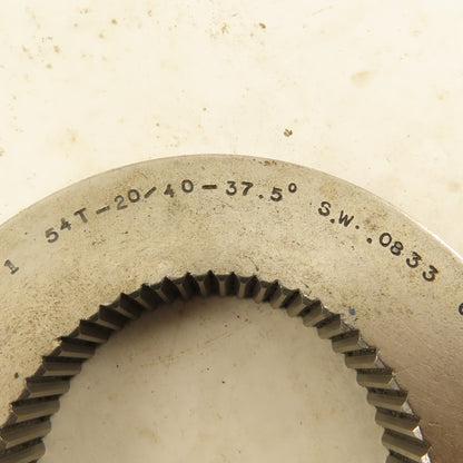 Western Pegasus 54T 20/40DP 37.5° PA 0°8' Helix RH GO Ring Gauge .0833SW