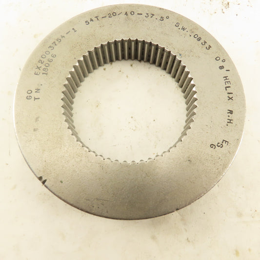 Western Pegasus 54T 20/40DP 37.5° PA 0°8' Helix RH GO Ring Gauge .0833SW