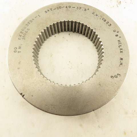 Western Pegasus 54T 20/40DP 37.5° PA 0°8' Helix RH GO Ring Gauge .0833SW