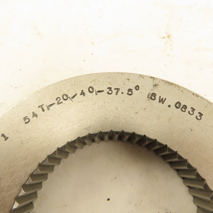 54T 20/40DP 37.5° PA 0°8' Helix RH GO Ring Gauge .0833 SW