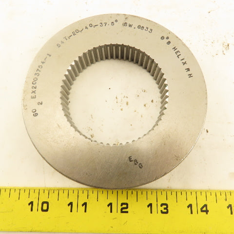 54T 20/40DP 37.5° PA 0°8' Helix RH GO Ring Gauge .0833 SW