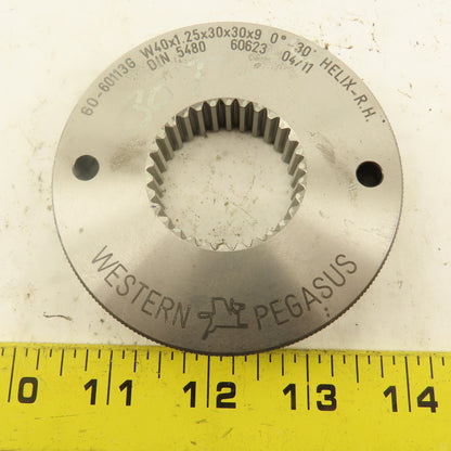 Western Pegasus W40x1.25x30x30x9 30T Spline Gear GO Gauge 0°30' Helix RH