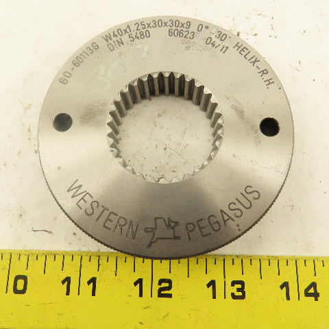 Western Pegasus W40x1.25x30x30x9 30T Spline Gear GO Gauge 0°30' Helix RH