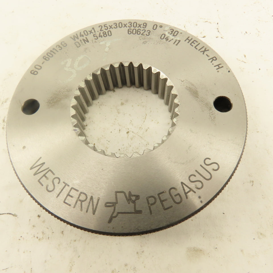 Western Pegasus W40x1.25x30x30x9 30T Spline Gear GO Gauge 0°30' Helix RH