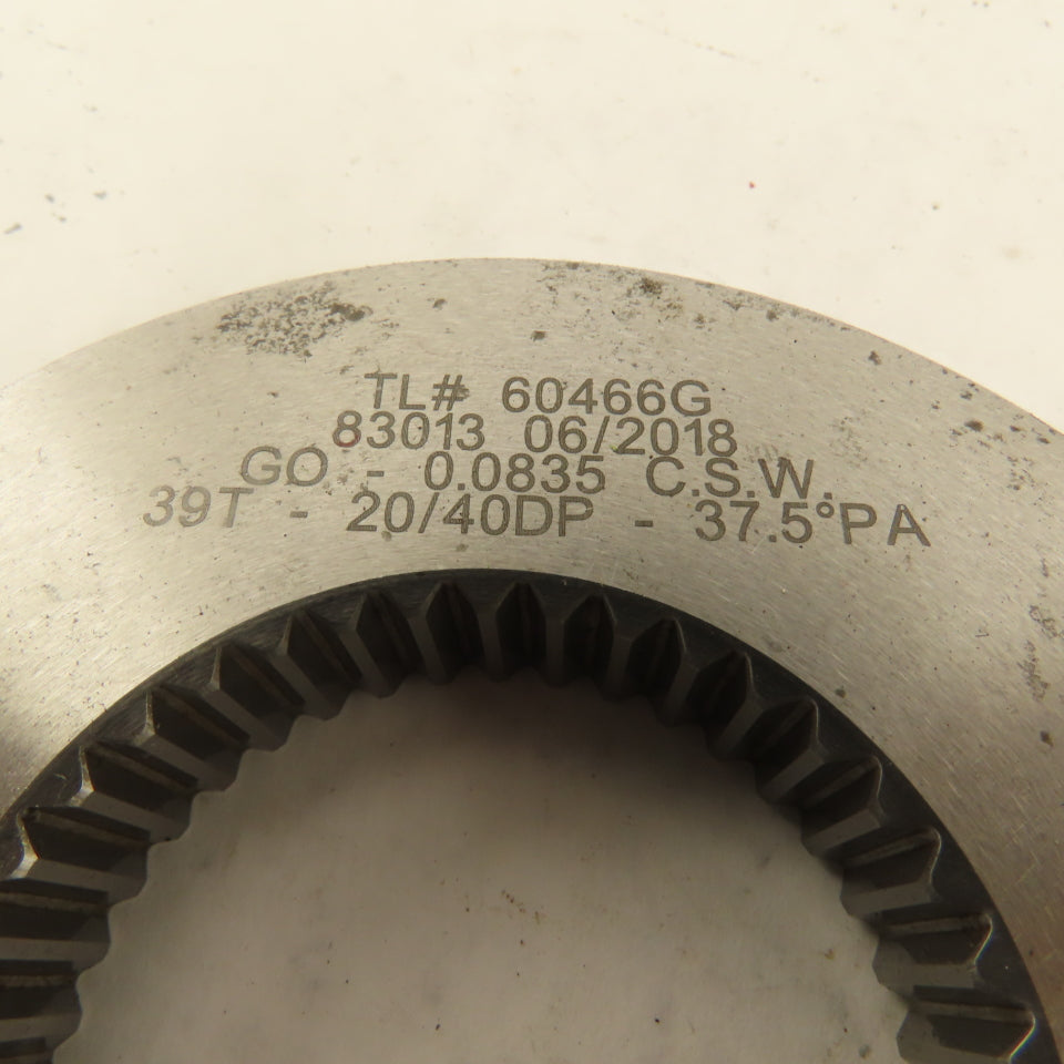 Western Pegasus 39T 20/40DP 37.5°PA GO Ring Gauge 0.0835 CSW