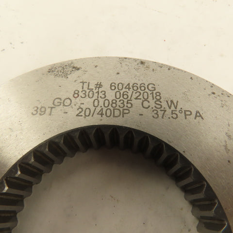 Western Pegasus 39T 20/40DP 37.5°PA GO Ring Gauge 0.0835 CSW