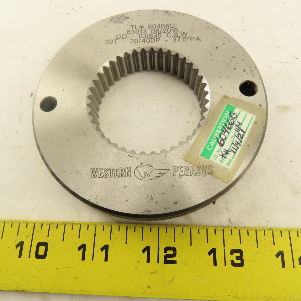 Western Pegasus 39T 20/40DP 37.5°PA GO Ring Gauge 0.0835 CSW