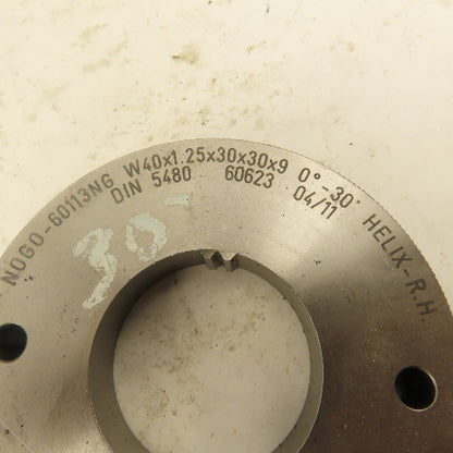 Western Pegasus W40x1.25x30x30x9 30T NO GO Ring Gauge 0°30' Helix RH
