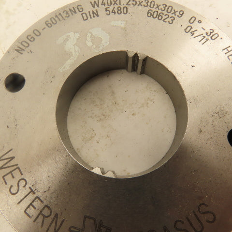 Western Pegasus W40x1.25x30x30x9 30T NO GO Ring Gauge 0°30' Helix RH