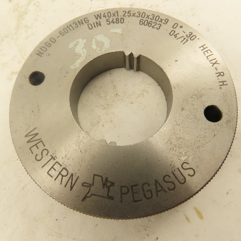 Western Pegasus W40x1.25x30x30x9 30T NO GO Ring Gauge 0°30' Helix RH