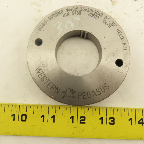 Western Pegasus W40x1.25x30x30x9 30T NO GO Ring Gauge 0°30' Helix RH