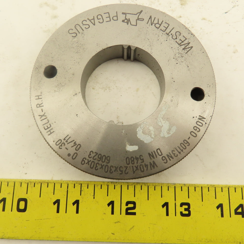 Western Pegasus W40x1.25x30x30x9 30T NO GO Ring Gauge 0°30' Helix RH