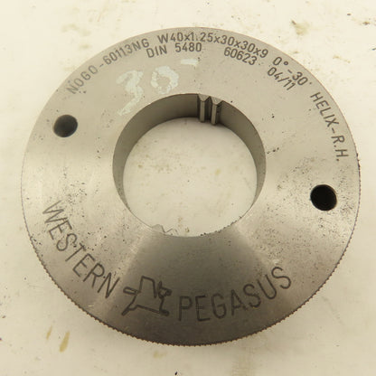 Western Pegasus W40x1.25x30x30x9 30T NO GO Ring Gauge 0°30' Helix RH