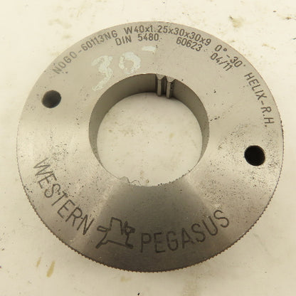 Western Pegasus W40x1.25x30x30x9 30T NO GO Ring Gauge 0°30' Helix RH