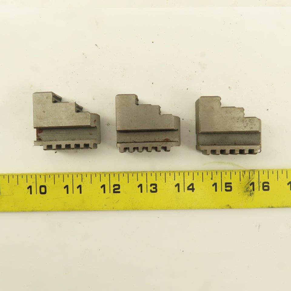 028 Hard Jaw Step Scroll Chuck Jaw Set 1.670" Long 0.590" Tall Lot Of 3