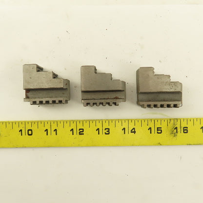 028 Hard Jaw Step Scroll Chuck Jaw Set 1.670" Long 0.590" Tall Lot Of 3