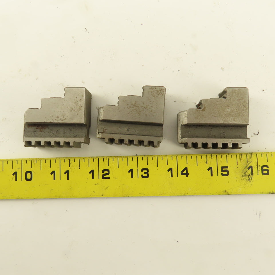 028 Hard Jaw Step Scroll Chuck Jaw Set 1.670" Long 0.590" Tall Lot Of 3