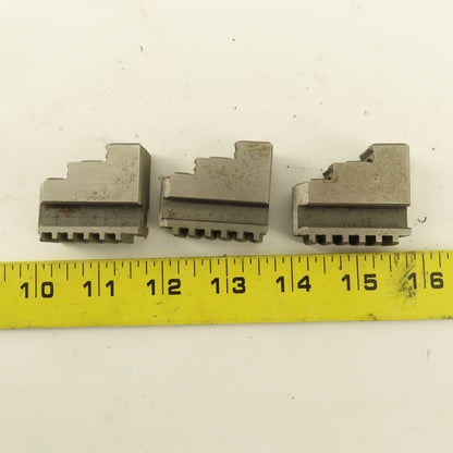 028 Hard Jaw Step Scroll Chuck Jaw Set 1.670" Long 0.590" Tall Lot Of 3