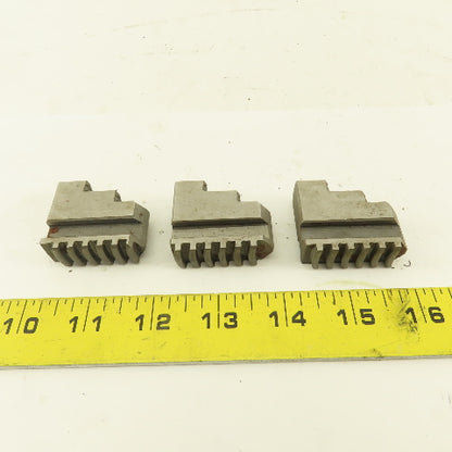 028 Hard Jaw Step Scroll Chuck Jaw Set 1.670" Long 0.590" Tall Lot Of 3