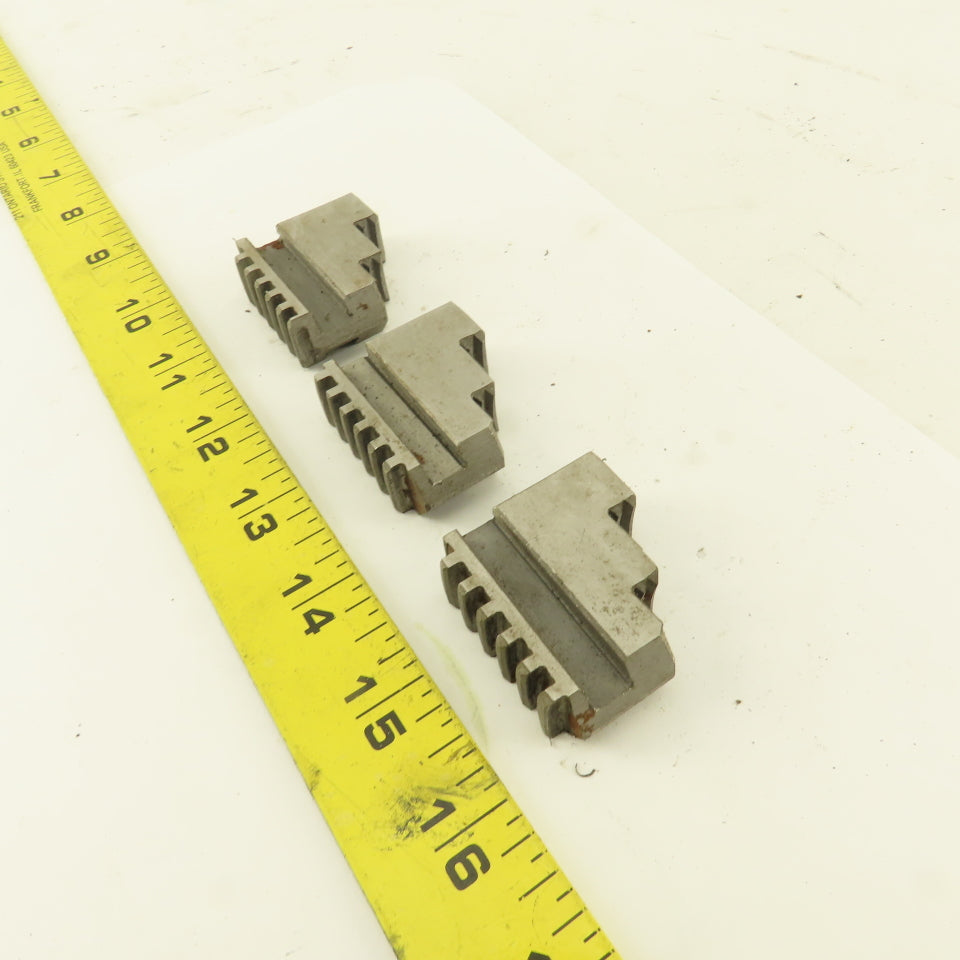 028 Hard Jaw Step Scroll Chuck Jaw Set 1.670" Long 0.590" Tall Lot Of 3