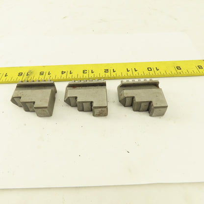 028 Hard Jaw Step Scroll Chuck Jaw Set 1.670" Long 0.590" Tall Lot Of 3