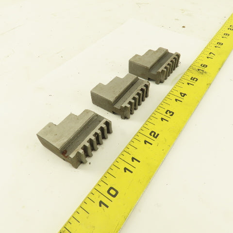 028 Hard Jaw Step Scroll Chuck Jaw Set 1.670" Long 0.590" Tall Lot Of 3
