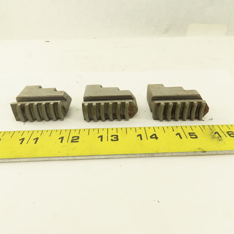 028 Hard Jaw Step Scroll Chuck Jaw Set 1.670" Long 0.590" Tall Lot Of 3