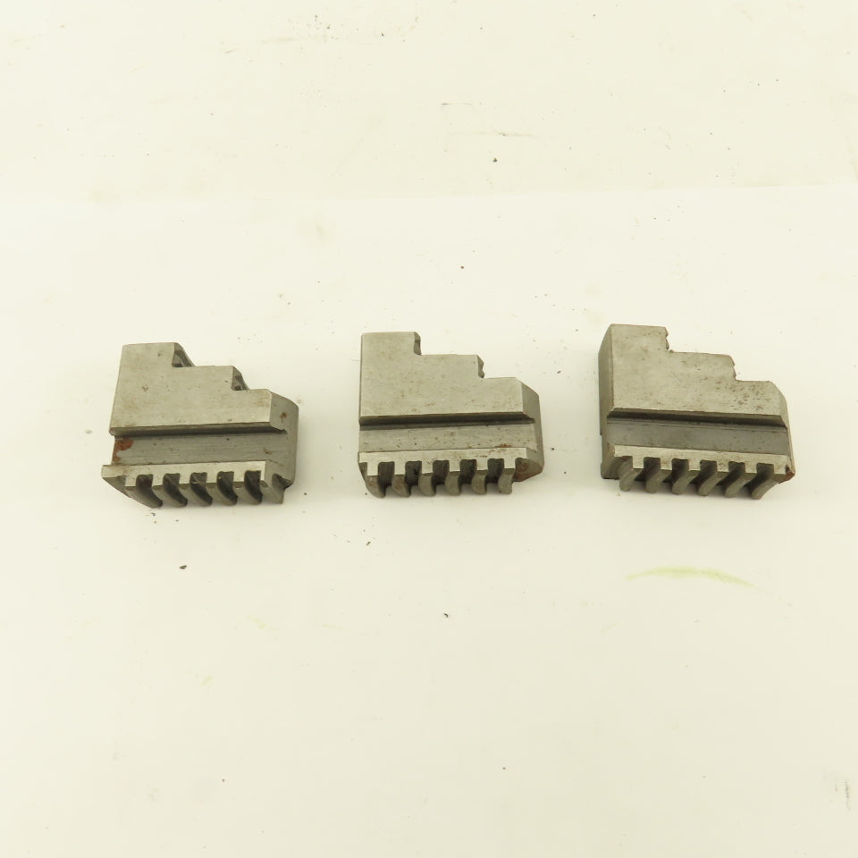 028 Hard Jaw Step Scroll Chuck Jaw Set 1.670" Long 0.590" Tall Lot Of 3