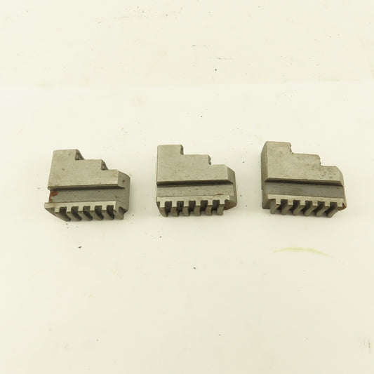 028 Hard Jaw Step Scroll Chuck Jaw Set 1.670" Long 0.590" Tall Lot Of 3