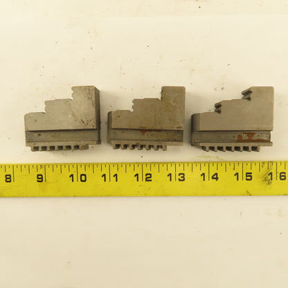 9054 Hard Jaw Step Scroll Chuck Jaw Set 2-1/4" Long 1-7/8" Tall Lot Of 3