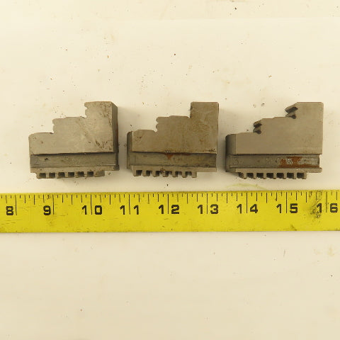 9054 Hard Jaw Step Scroll Chuck Jaw Set 2-1/4" Long 1-7/8" Tall Lot Of 3