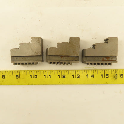 9054 Hard Jaw Step Scroll Chuck Jaw Set 2-1/4" Long 1-7/8" Tall Lot Of 3