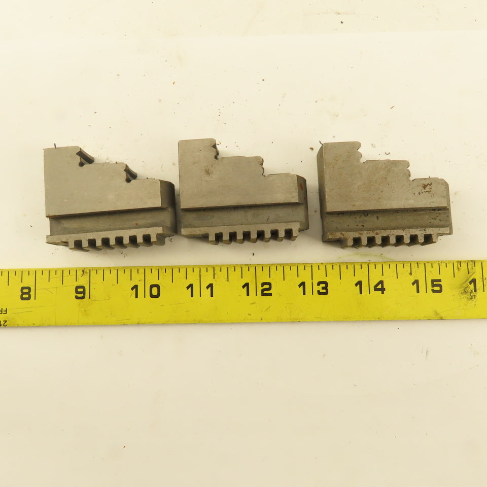 9054 Hard Jaw Step Scroll Chuck Jaw Set 2-1/4" Long 1-7/8" Tall Lot Of 3