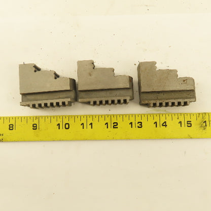 9054 Hard Jaw Step Scroll Chuck Jaw Set 2-1/4" Long 1-7/8" Tall Lot Of 3