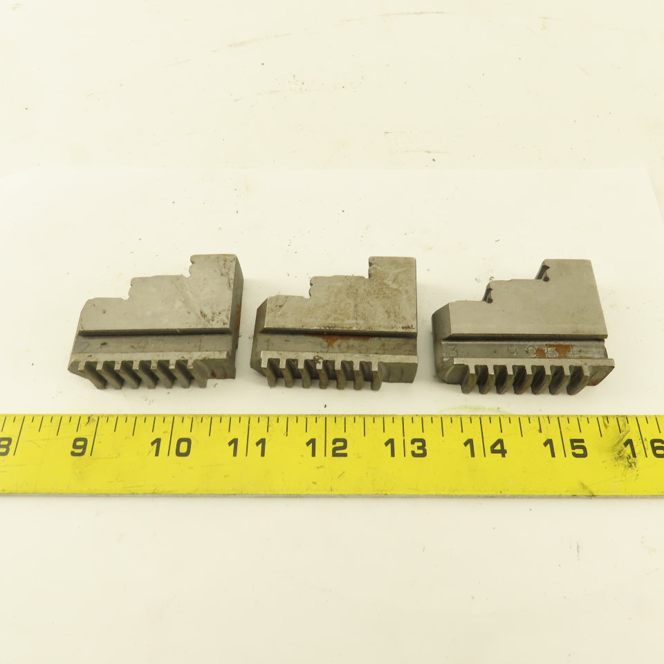 9054 Hard Jaw Step Scroll Chuck Jaw Set 2-1/4" Long 1-7/8" Tall Lot Of 3