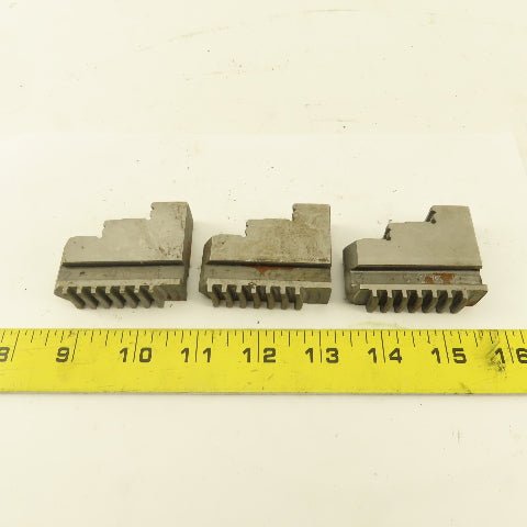 9054 Hard Jaw Step Scroll Chuck Jaw Set 2-1/4" Long 1-7/8" Tall Lot Of 3