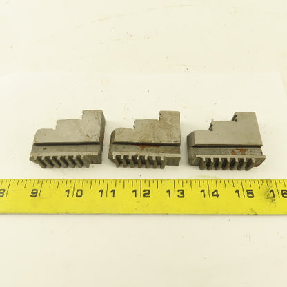 9054 Hard Jaw Step Scroll Chuck Jaw Set 2-1/4" Long 1-7/8" Tall Lot Of 3