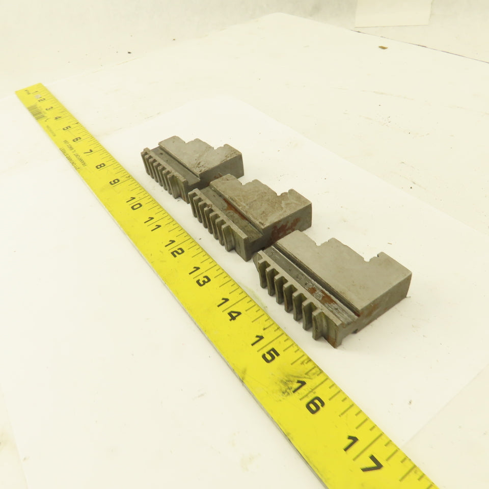 9054 Hard Jaw Step Scroll Chuck Jaw Set 2-1/4" Long 1-7/8" Tall Lot Of 3