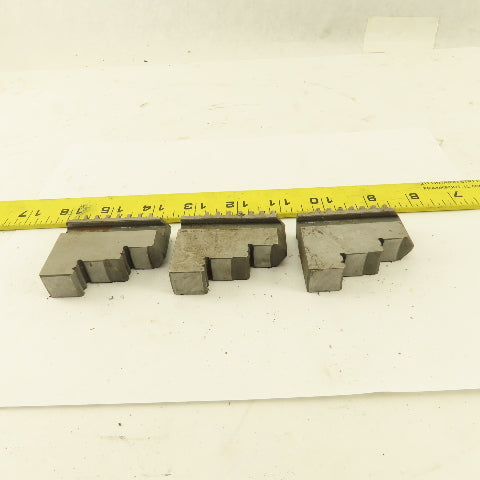 9054 Hard Jaw Step Scroll Chuck Jaw Set 2-1/4" Long 1-7/8" Tall Lot Of 3