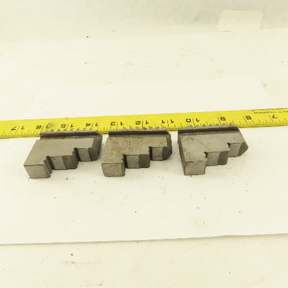 9054 Hard Jaw Step Scroll Chuck Jaw Set 2-1/4" Long 1-7/8" Tall Lot Of 3