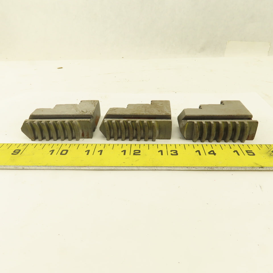 9054 Hard Jaw Step Scroll Chuck Jaw Set 2-1/4" Long 1-7/8" Tall Lot Of 3