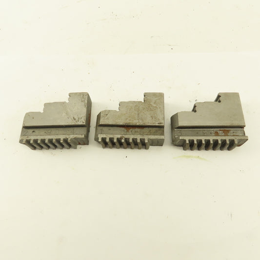 9054 Hard Jaw Step Scroll Chuck Jaw Set 2-1/4" Long 1-7/8" Tall Lot Of 3